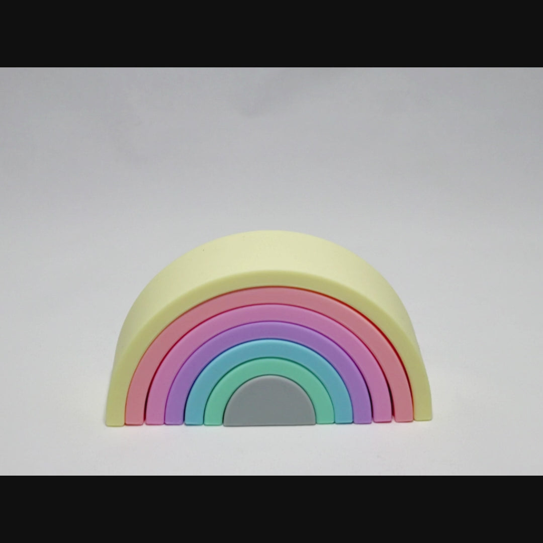 brinquedo arco iris feito 100% em silicone alimentar