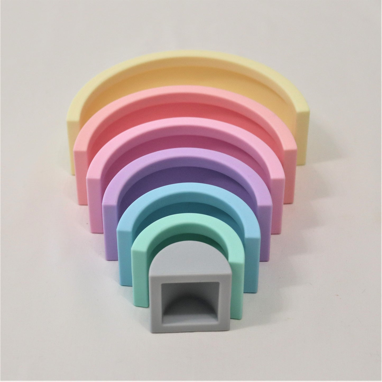 Arco Iris Silicone em tons pastel